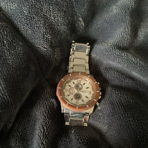 Jesou silver watch Works great brown rim